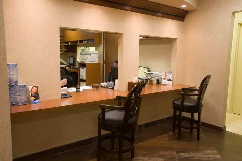 Patient reception and check-out counter