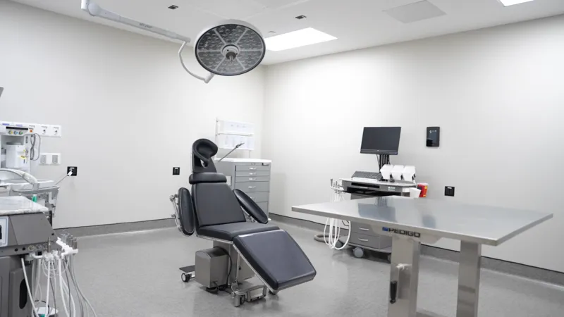 Wide view of the surgical suite